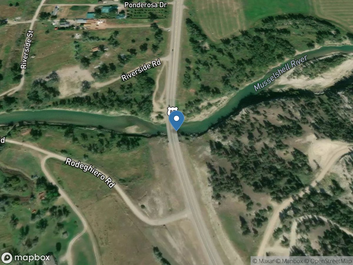 Musselshell River near Roundup MT location