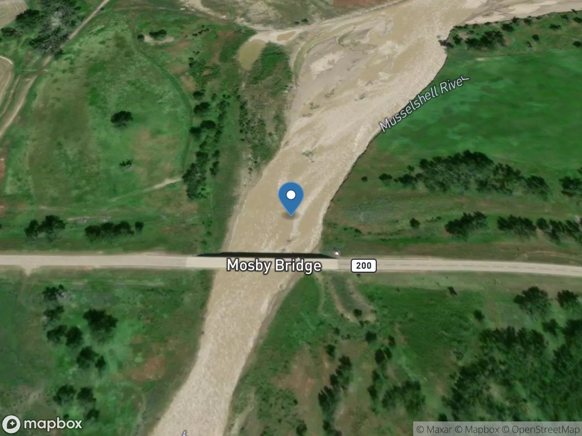 Musselshell River at Mosby MT location