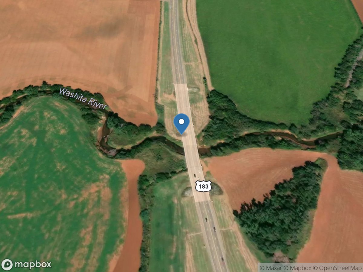 Washita River near Clinton, OK location