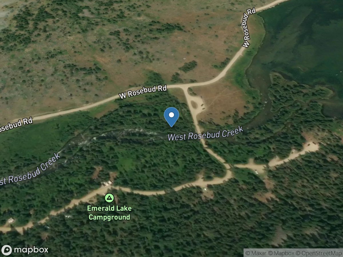W Rosebud Creek at Emerald Lake Campground near Roscoe location