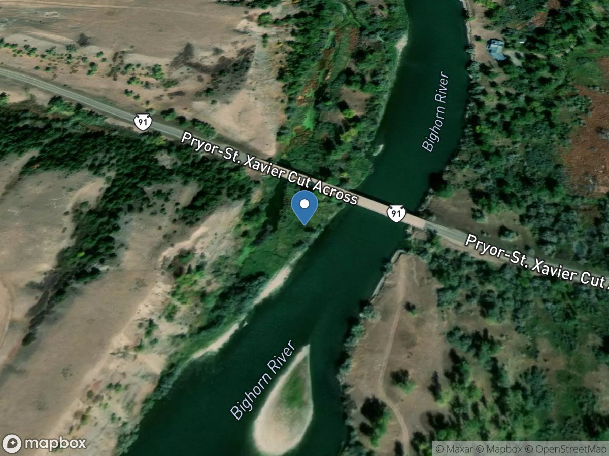 Bighorn River at bridge, at St. Xavier, MT location