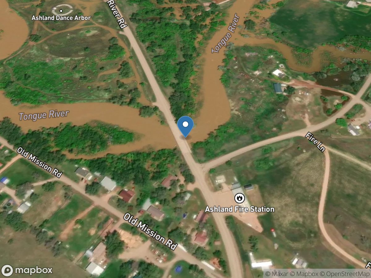 Tongue River at Ashland, MT location