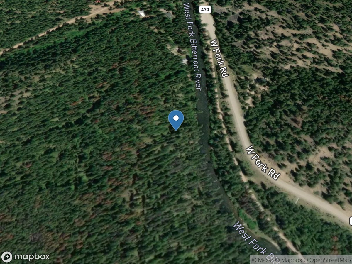 West Fork Bitterroot River near Conner MT location