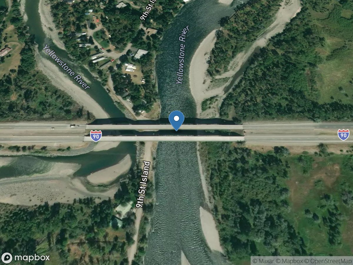 Yellowstone River at I-90, near Livingston, MT location