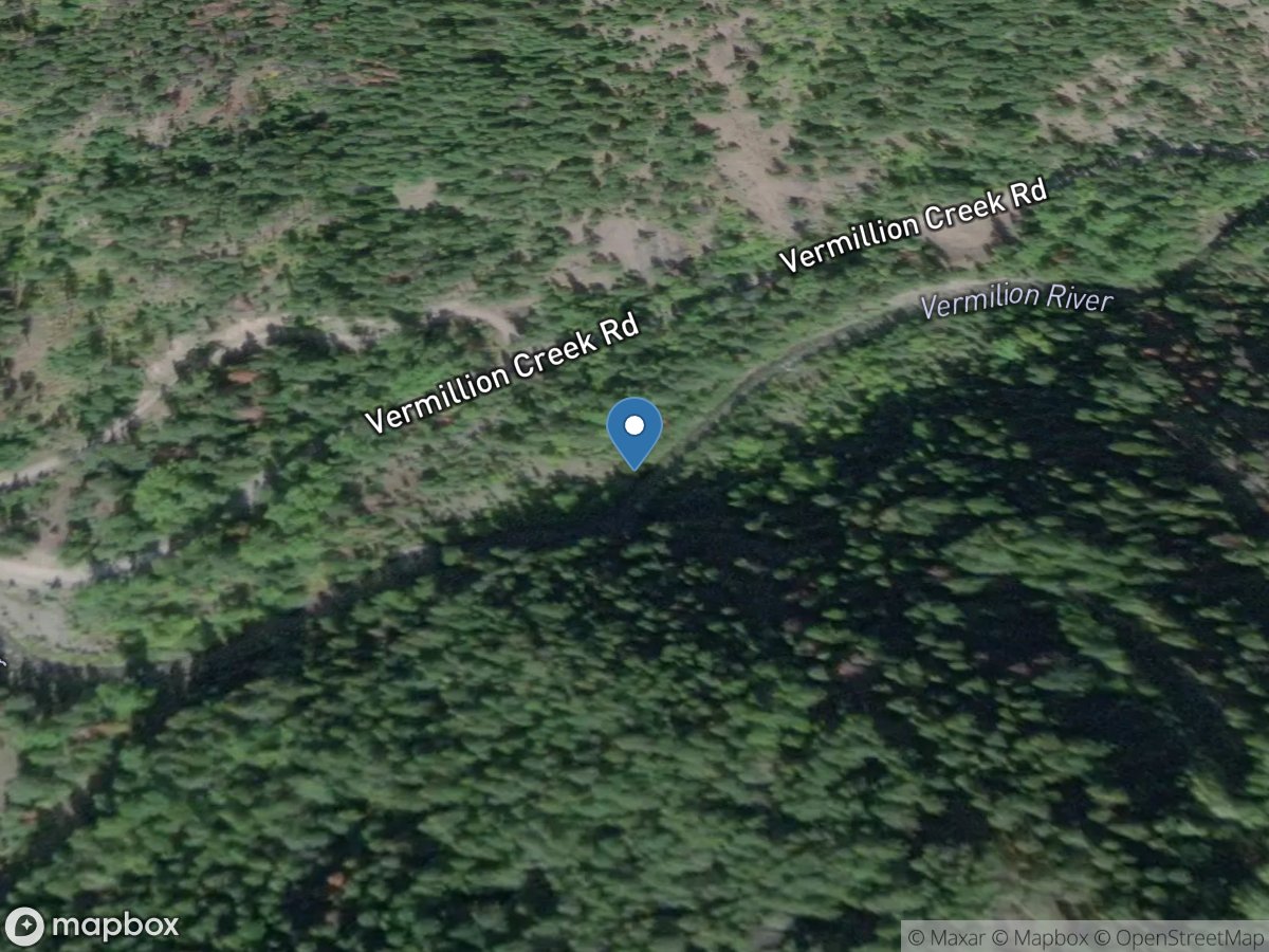 Vermilion River 1.0 mi bl Grouse Creek near Trout Creek, MT location