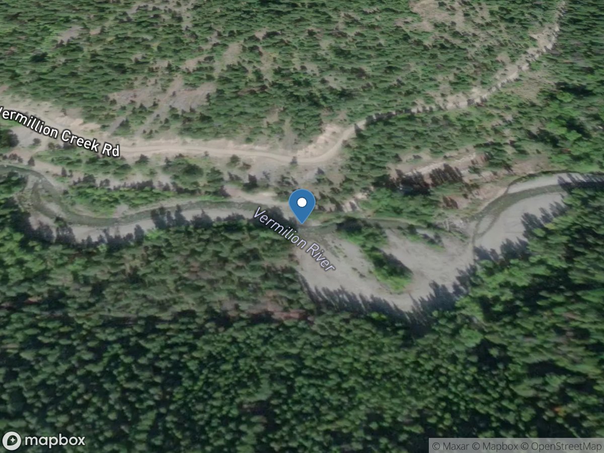 Vermilion River 50 ft bl Grouse Cr, near Trout Creek, MT location