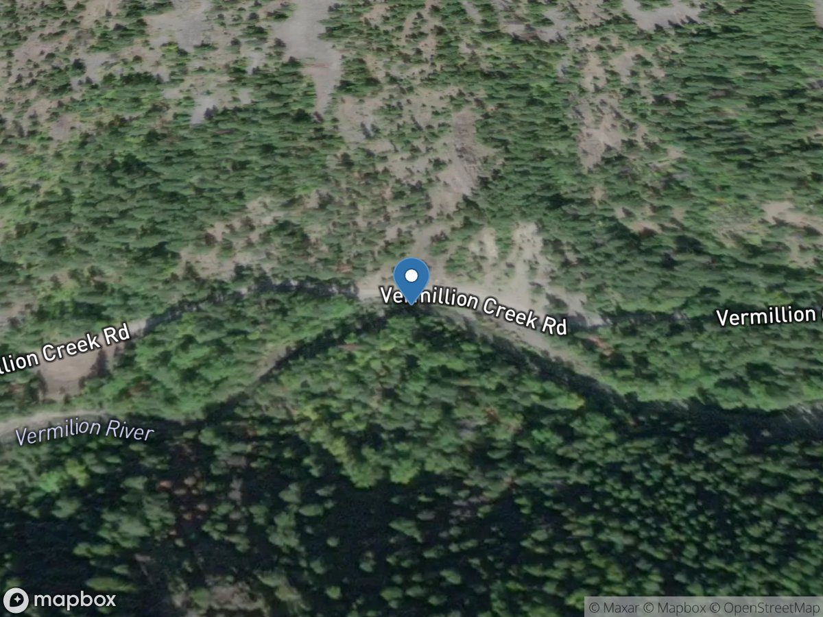 Vermilion River .78 mi bl Grouse Creek near Trout Creek, MT location