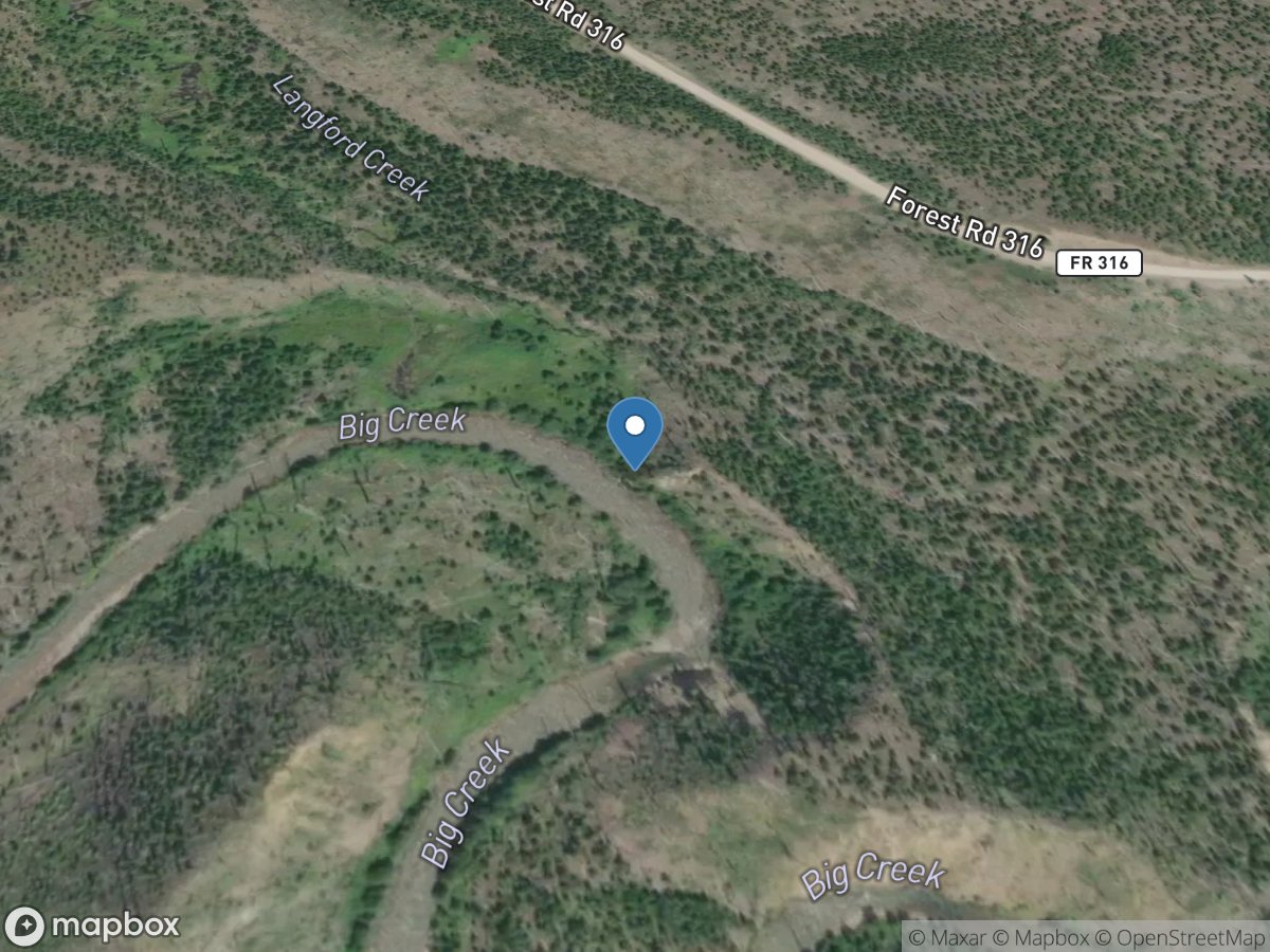 Big Creek bel Langford Cr, near Apgar, MT location