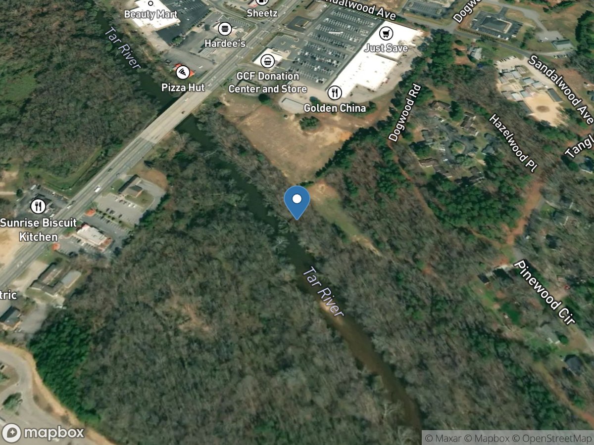 Tar River at US 401 at Louisburg, NC location