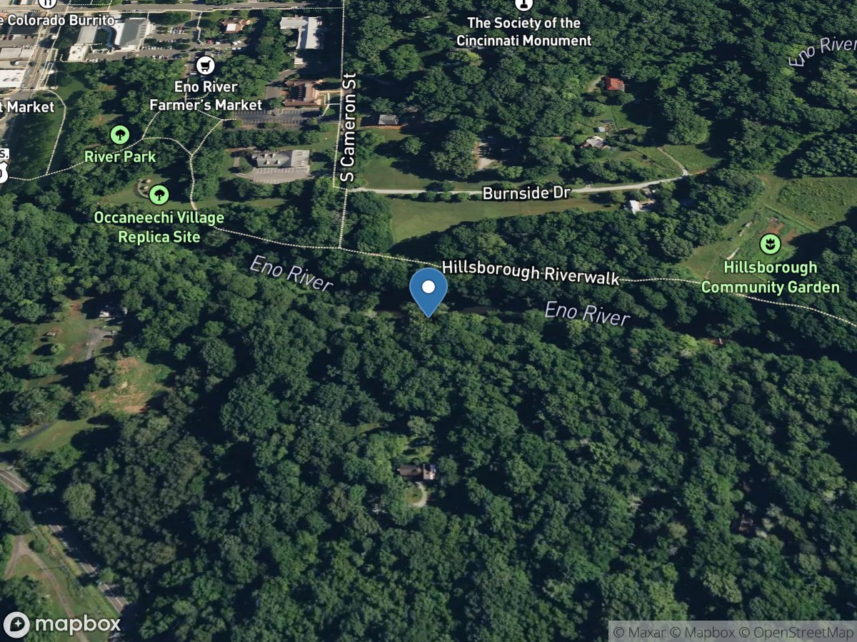 Eno River at Hillsborough, NC location