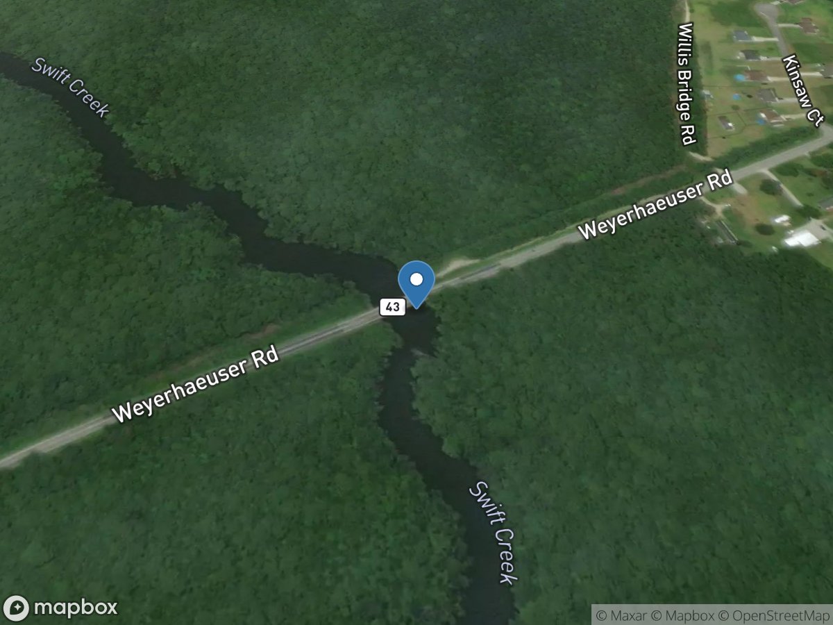 Swift Creek at Highway 43 near Streets Ferry, NC location