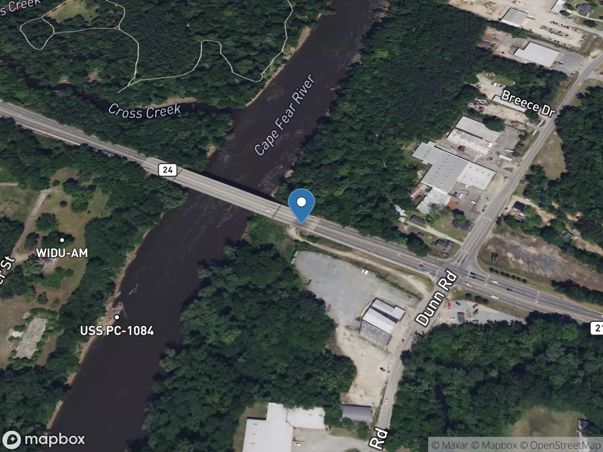 Cape Fear River at Fayetteville, NC location