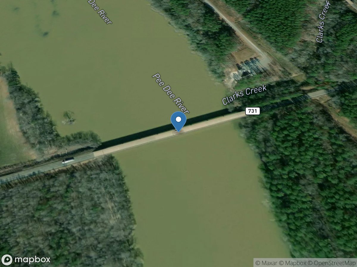 PEE DEE River At HWY731 Below Lake TILLERY Near NORWOOD, NC location