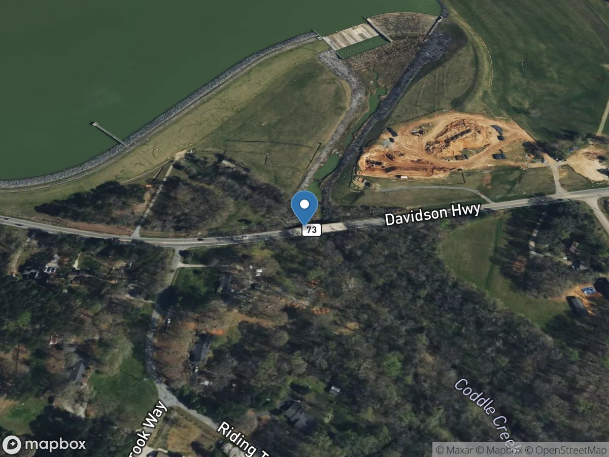 Coddle Creek at NC 73 near Concord, NC location