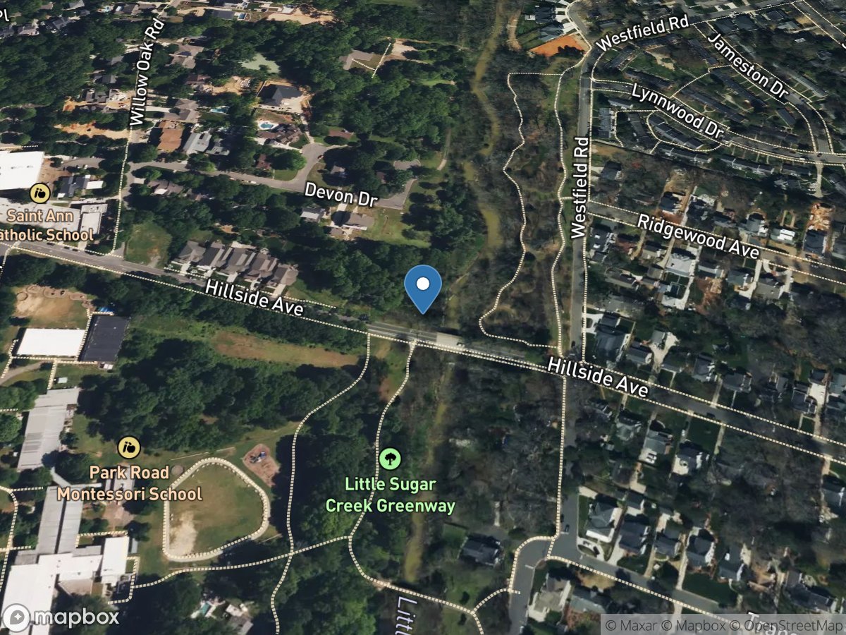Little Sugar Creek at Hillside AVE, Charlotte, NC location