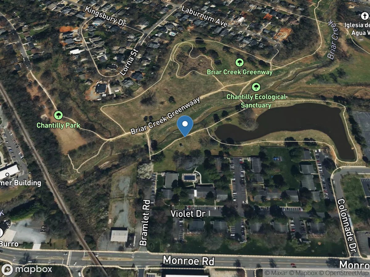 Briar Creek below Edwards Branch near Charlotte, NC location