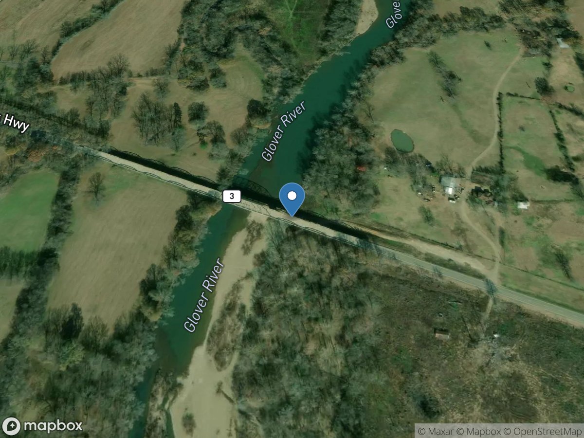 Glover River near Glover, OK location
