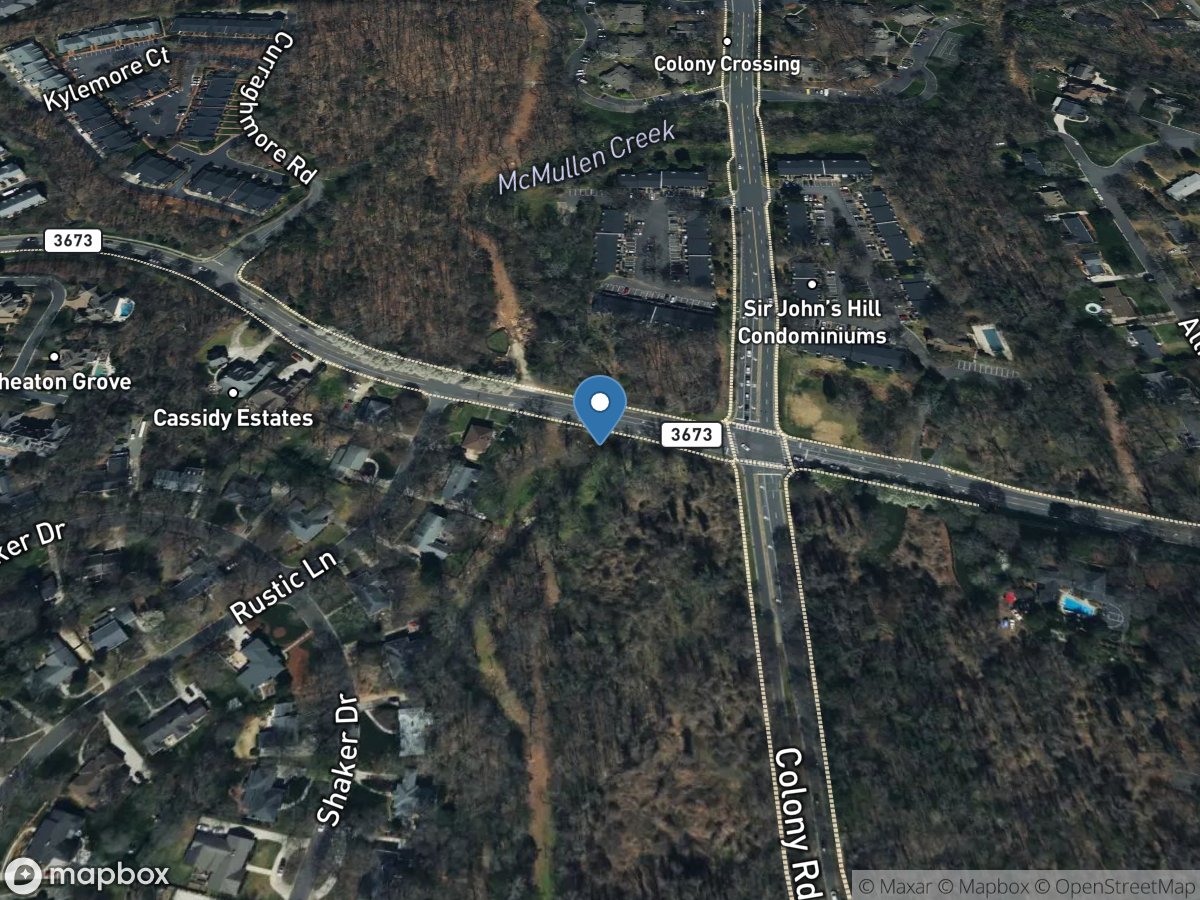 McMullen Creek at Sharon View Road near Charlotte, NC location