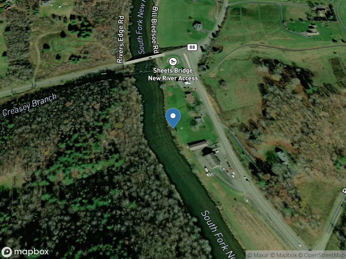 South Fork New River near Jefferson, NC location