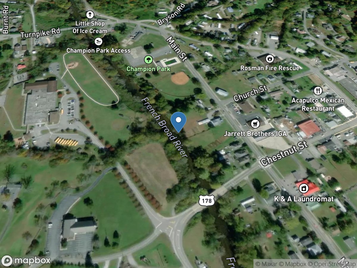 French Broad River at Rosman, NC location