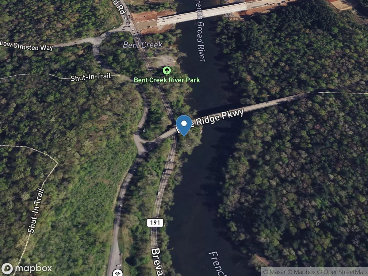 French Broad River at Blue Ridge Parkway at Bent Creek NC location