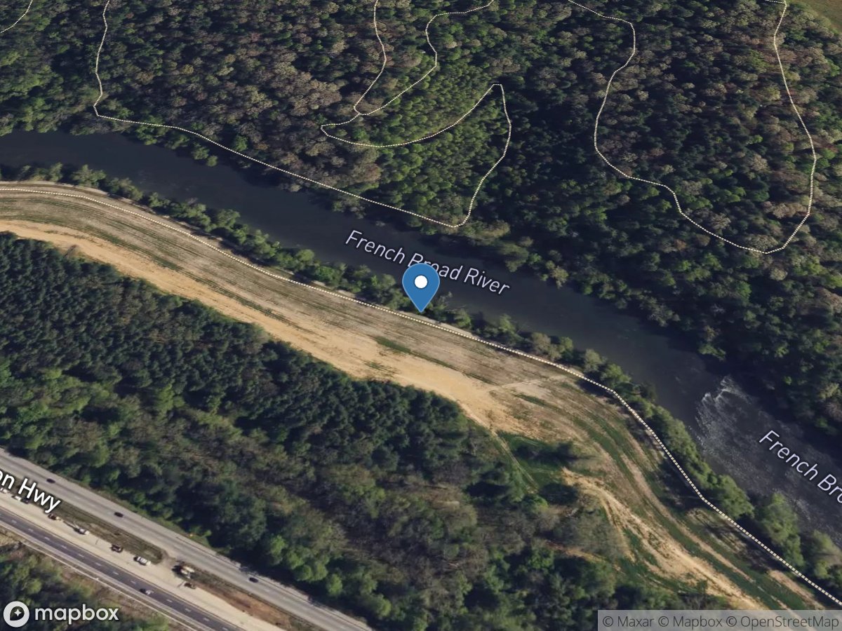 French Broad River below I-26 near Bent Creek, NC location