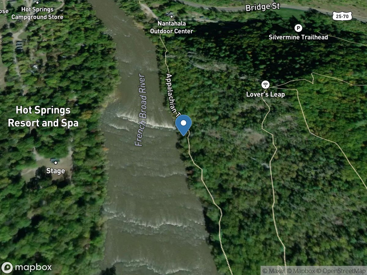 French Broad River at Hot Springs, NC location