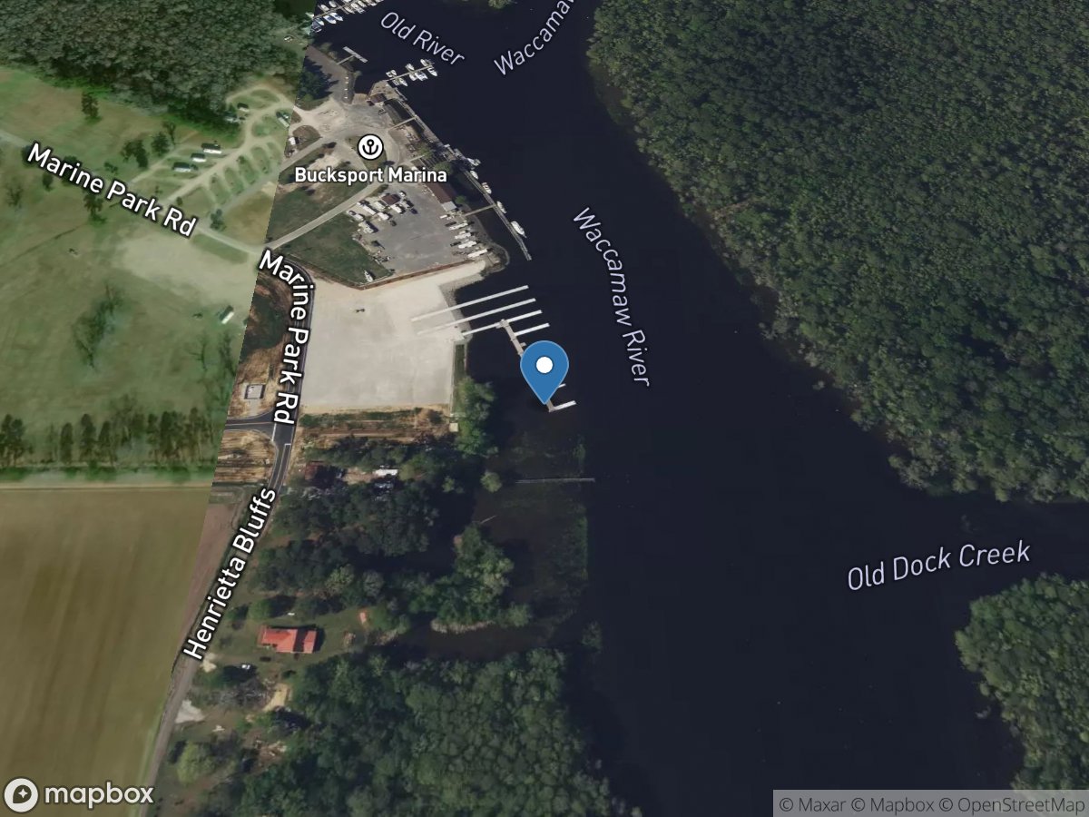 Waccamaw River at Bucksport, SC location