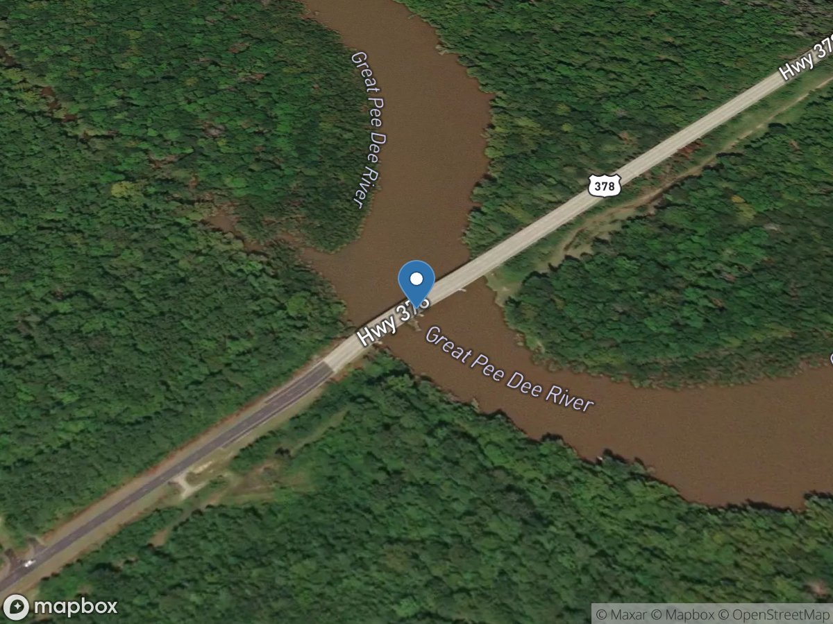 Pee Dee River at Us378 above Poston, SC location