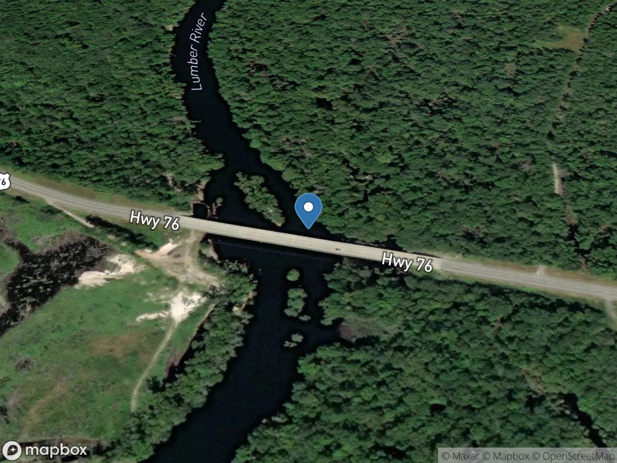 Lumber River at Nichols, SC location