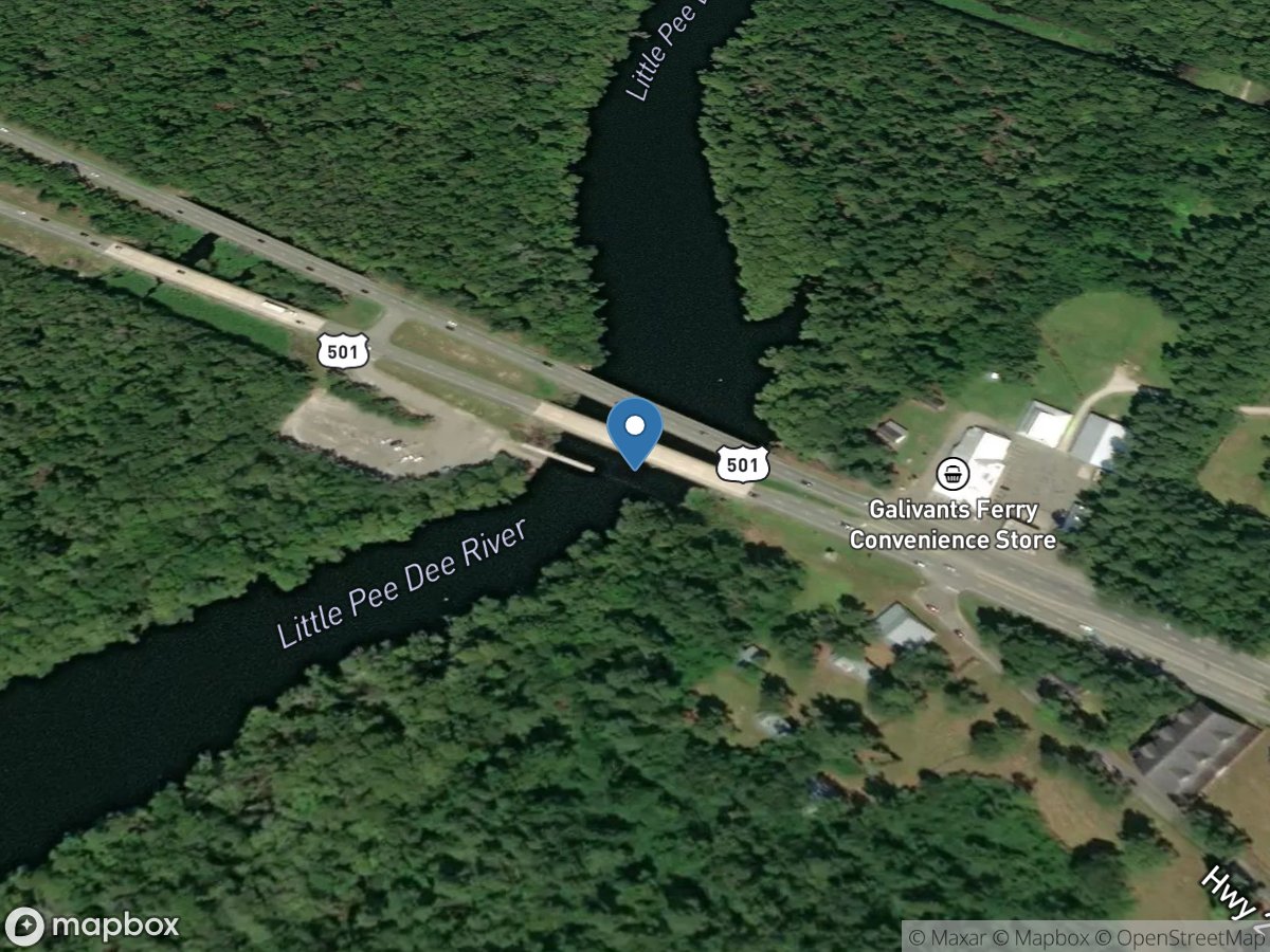 Little Pee Dee R. at Galivants Ferry, SC location