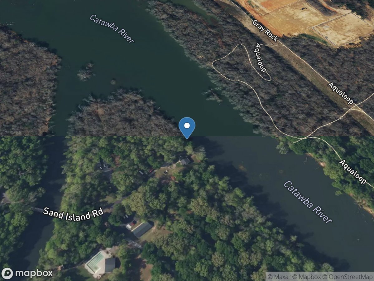 Catawba River below Lake Wylie DAM Fewell Island, SC location