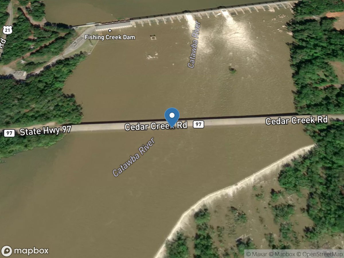 Catawba River at Great Falls, SC location