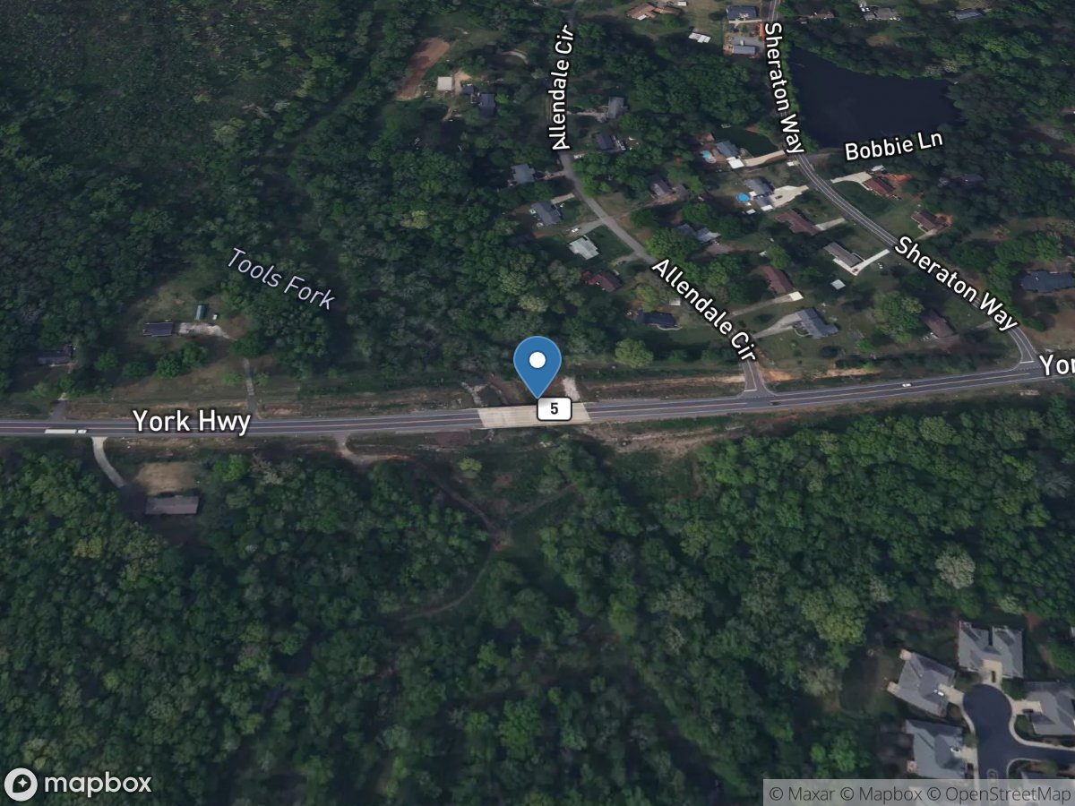 Tools Fork Creek near Rock Hill, SC location