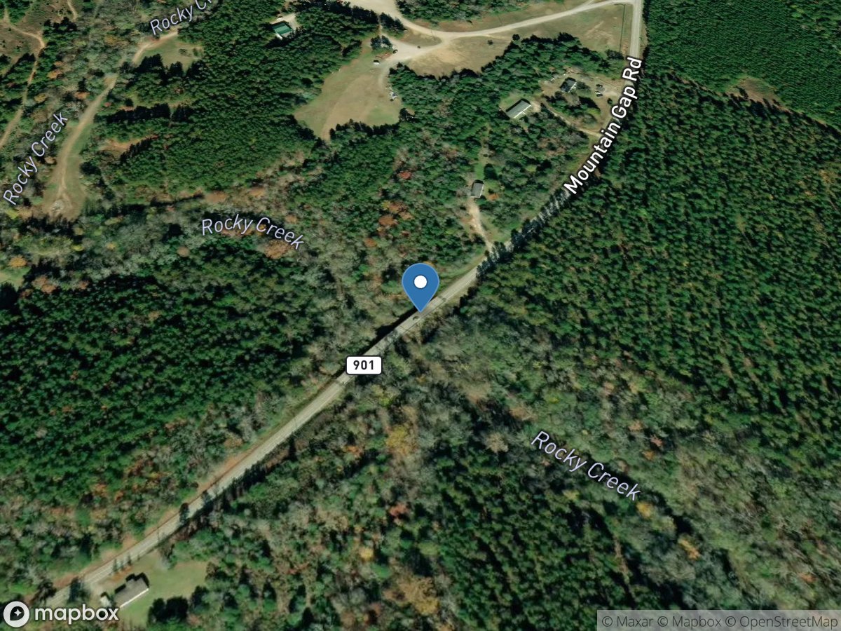 Rocky Creek at SC 901 above Great Falls, SC location