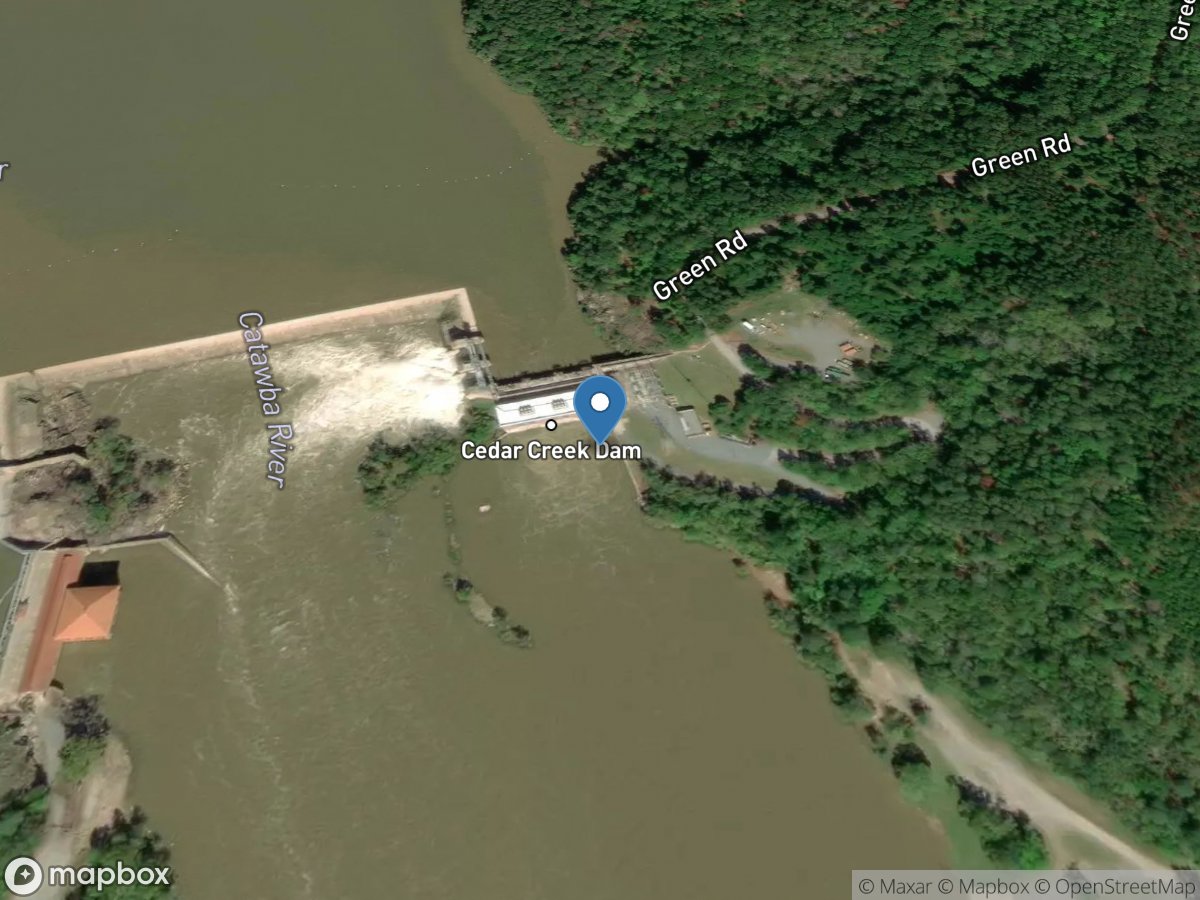 Cedar Creek Reservoir Tailrace below Great Falls, SC location