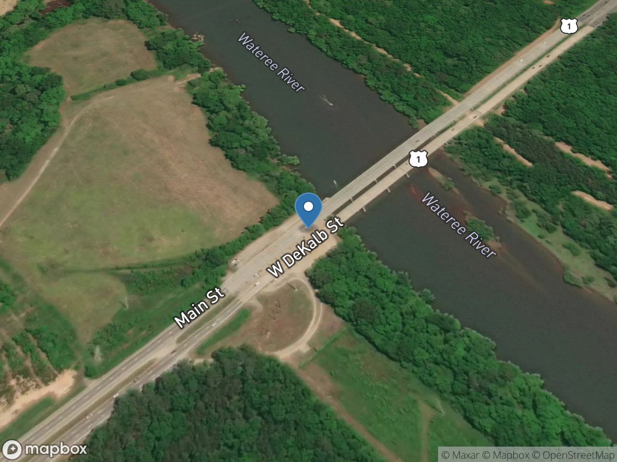 Wateree River Nr. Camden, SC location