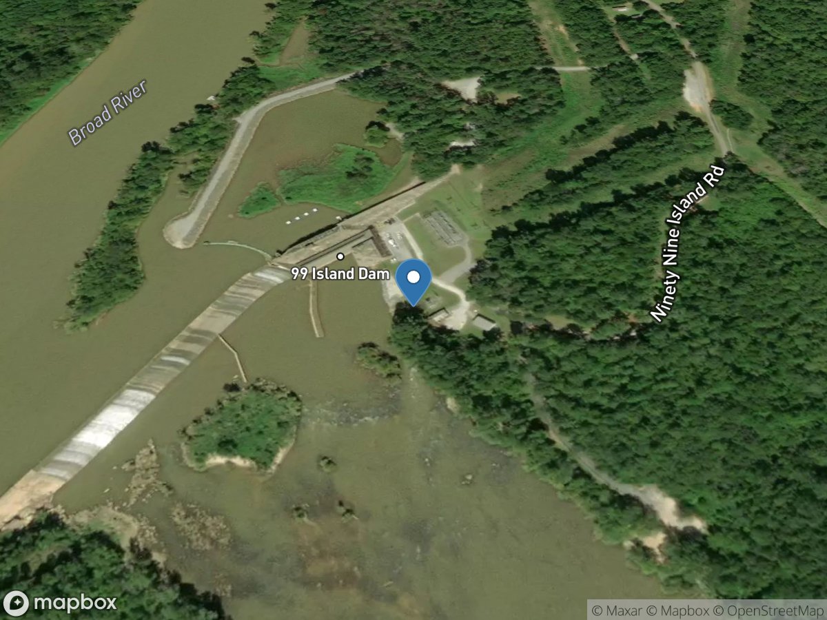 Broad River below Ninetynine Island Reservoir, SC location