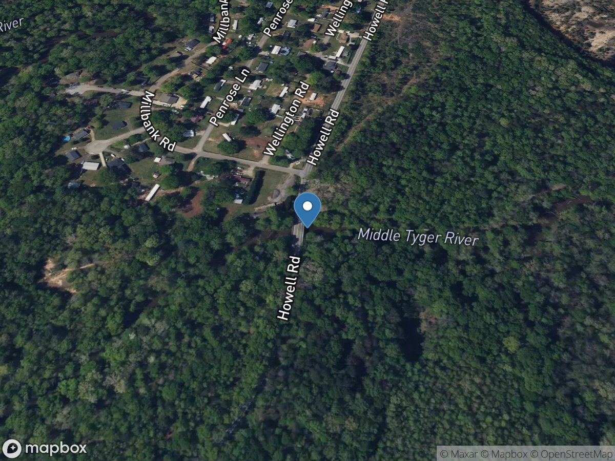 Middle Tyger River at Howell Road near Reidville, SC location