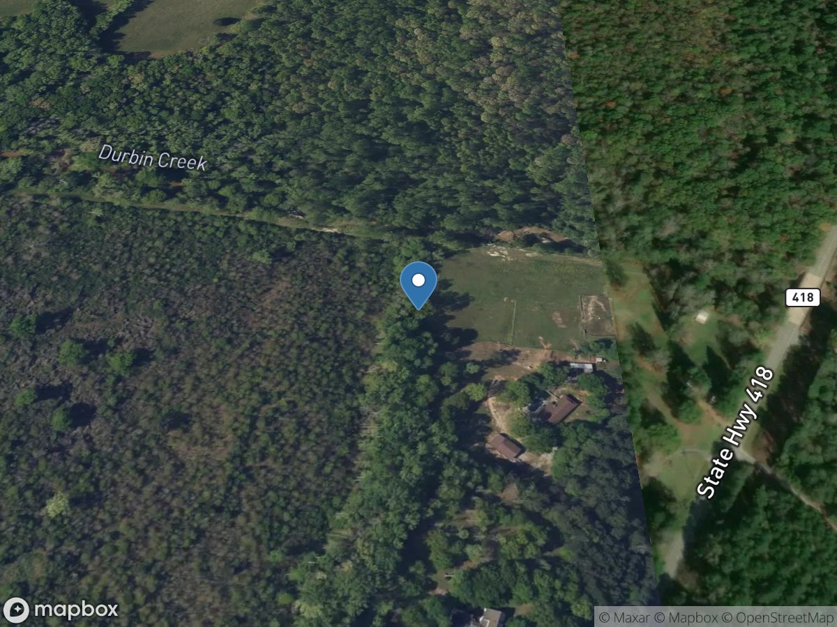 Durbin Creek above Fountain Inn, SC location