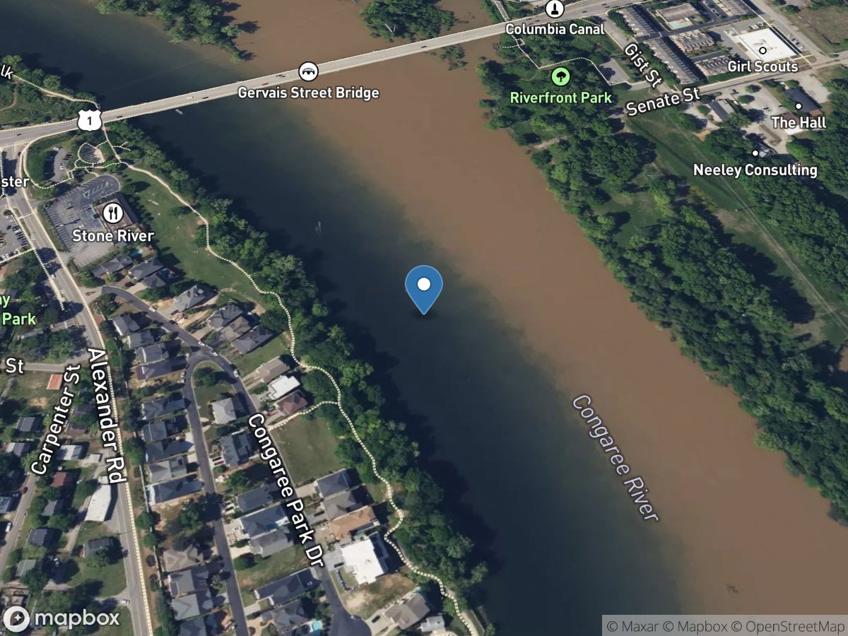 Congaree River at Columbia, SC location