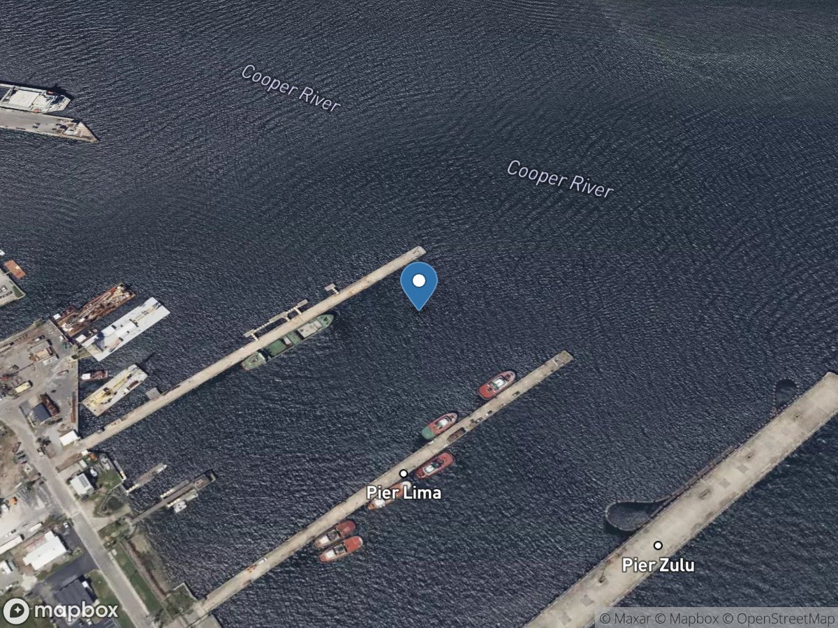 Cooper River at Ports Authority Pier K Charleston, SC location