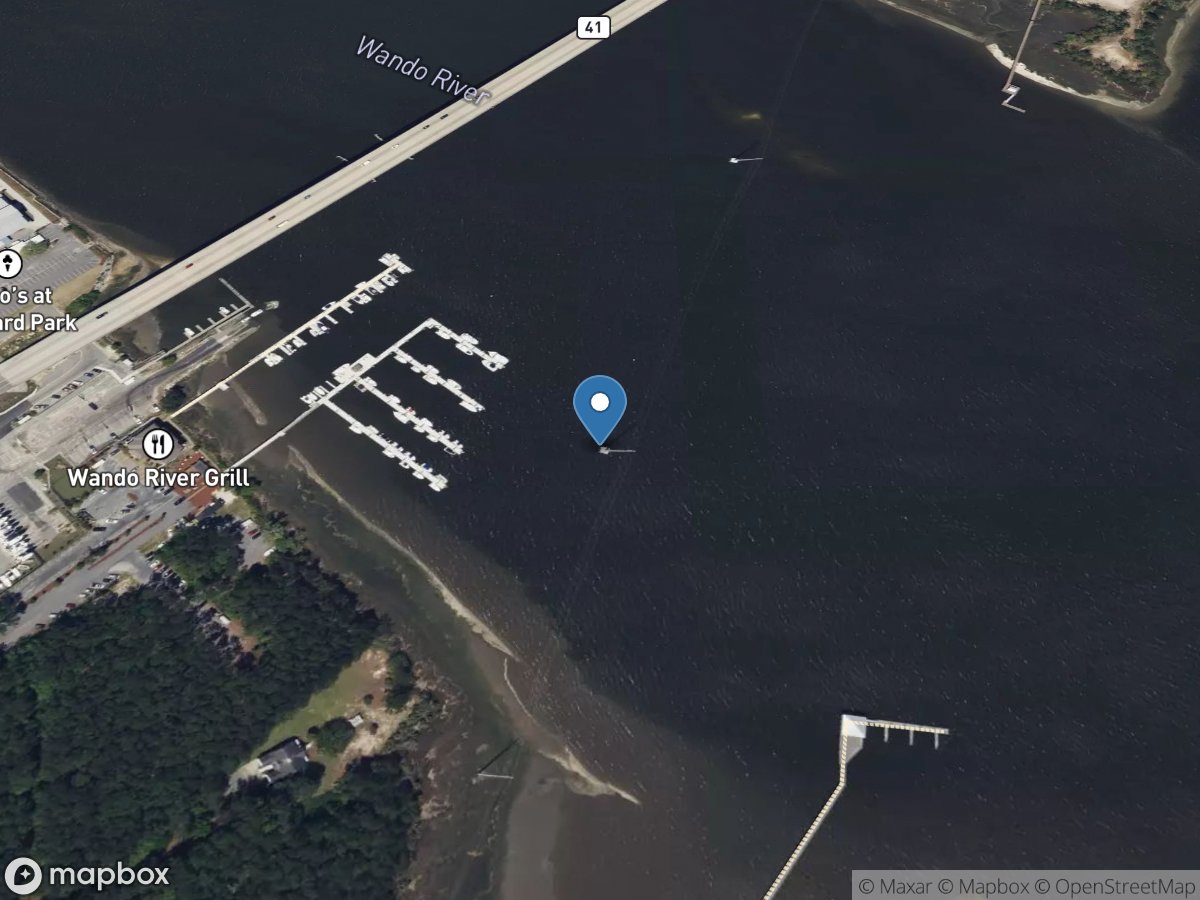 Wando River at Cainhoy below Wando, SC location