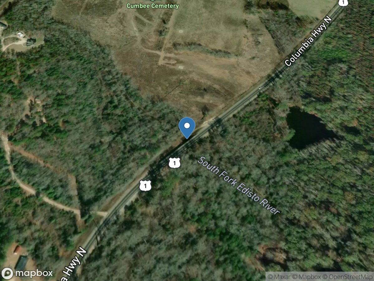 South Fork Edisto River below Monetta, SC location