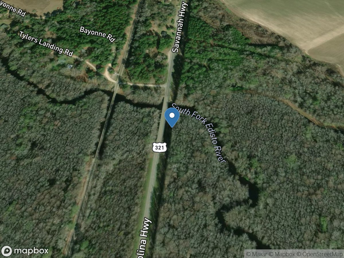 South Fork Edisto River near Denmark, SC location