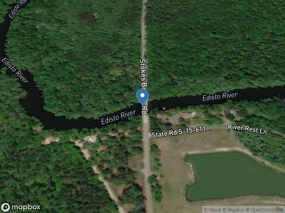 Edisto River below Canadys, SC location