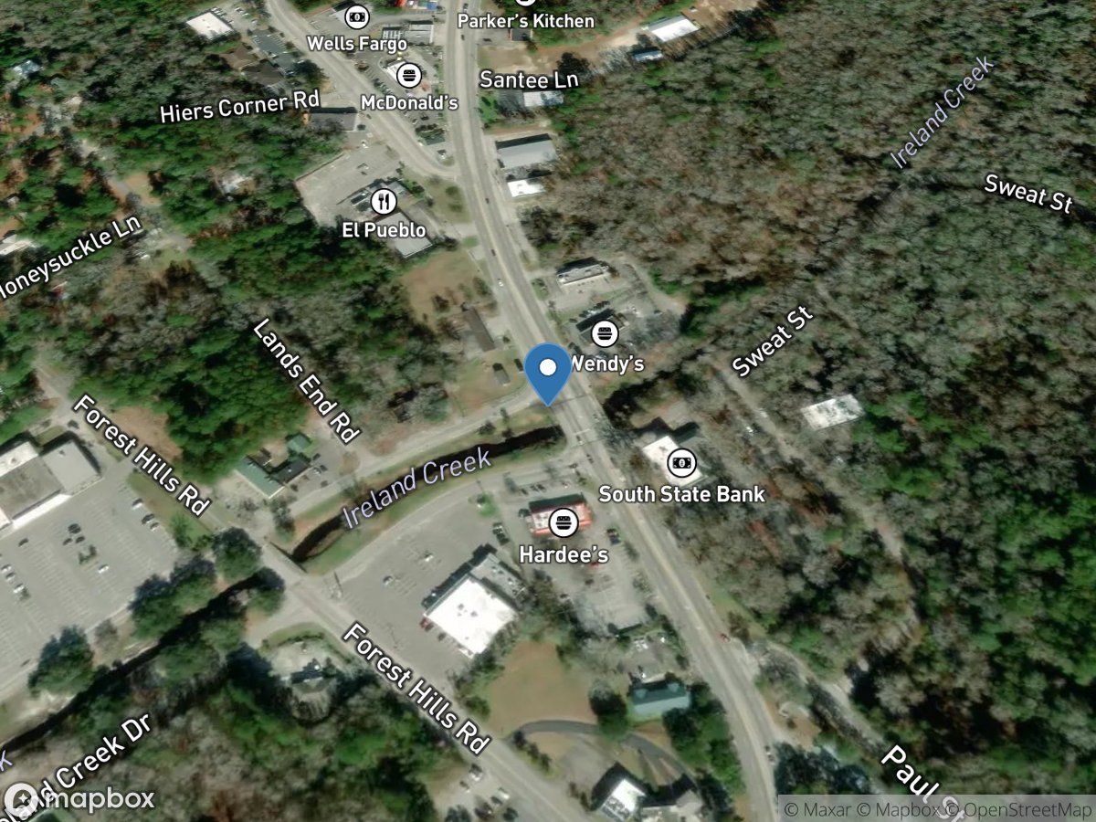 Ireland Creek at US-15 at Walterboro, SC location