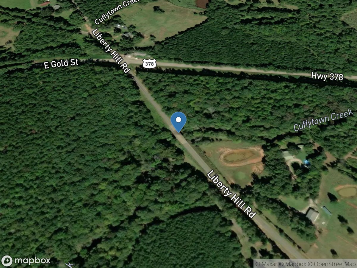 Cuffeytown Crk at Liberty Hill Road near McCormick, SC location