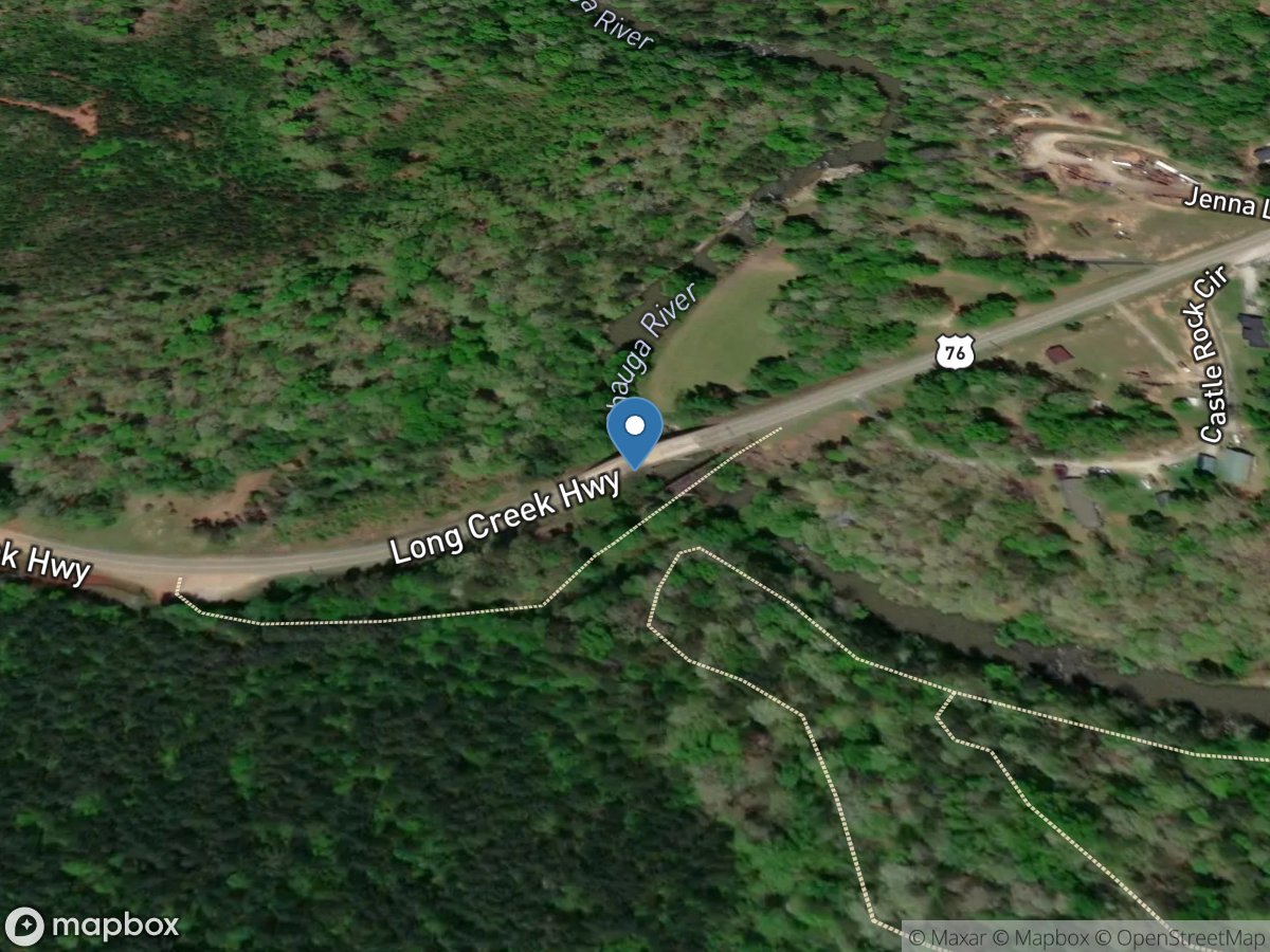 Chauga River above Westminster, SC location