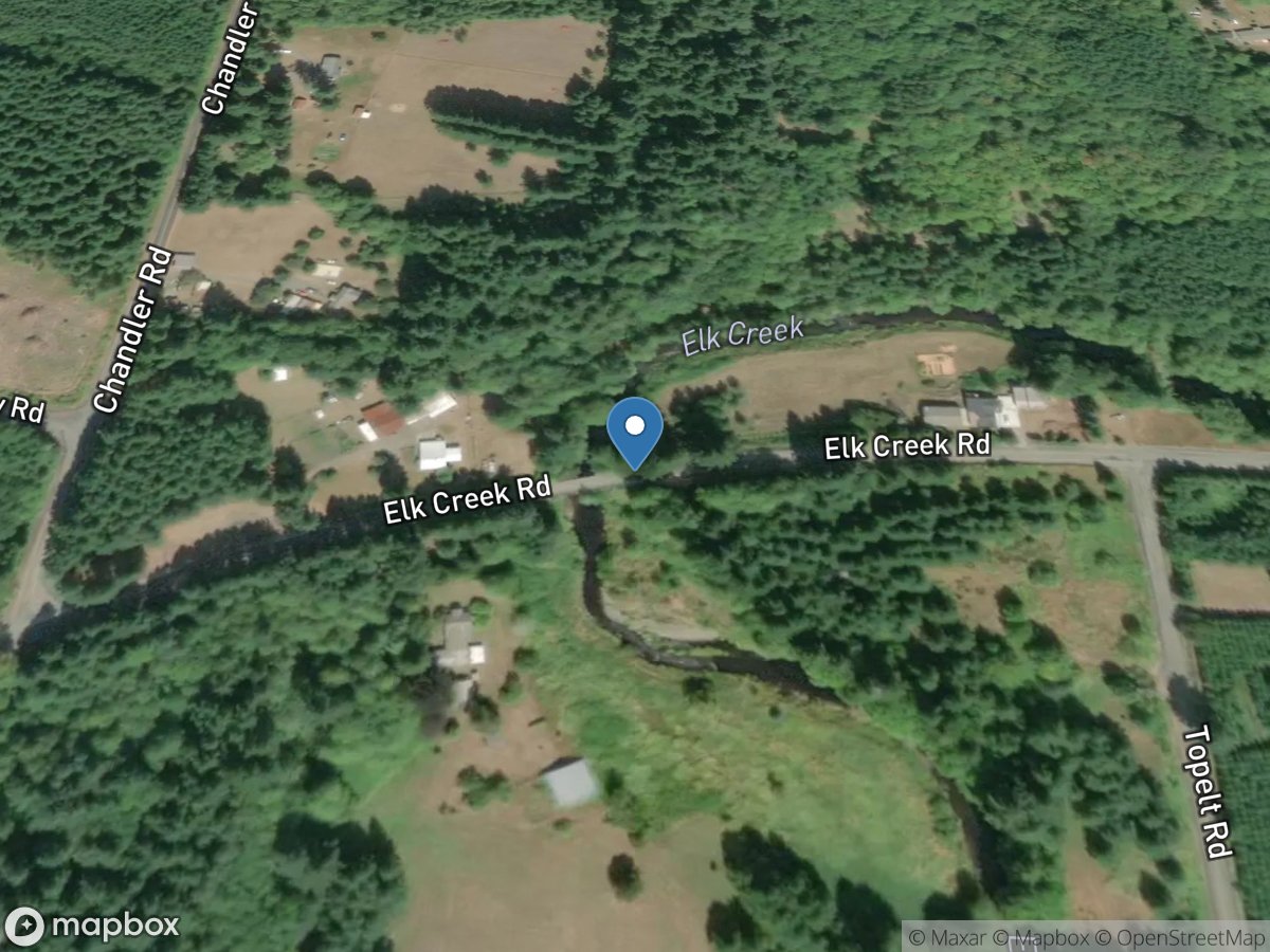 Elk Creek below Deer Creek near Doty, WA location